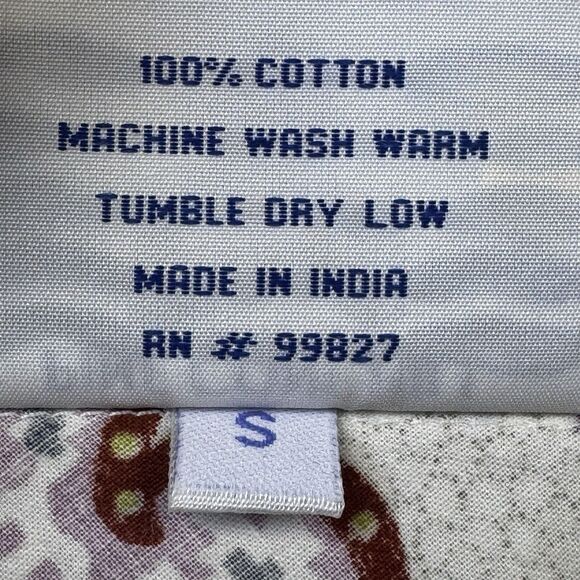 Pine Cone Hill Sleeveless Top Small Green Burgundy Knot Collar Boho Indie Cotton - Picture 3 of 9